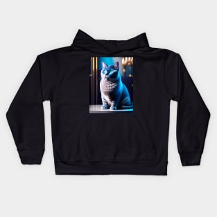 Add Some Furry Blue Fun to Your Life with British Shorthair Art Kids Hoodie